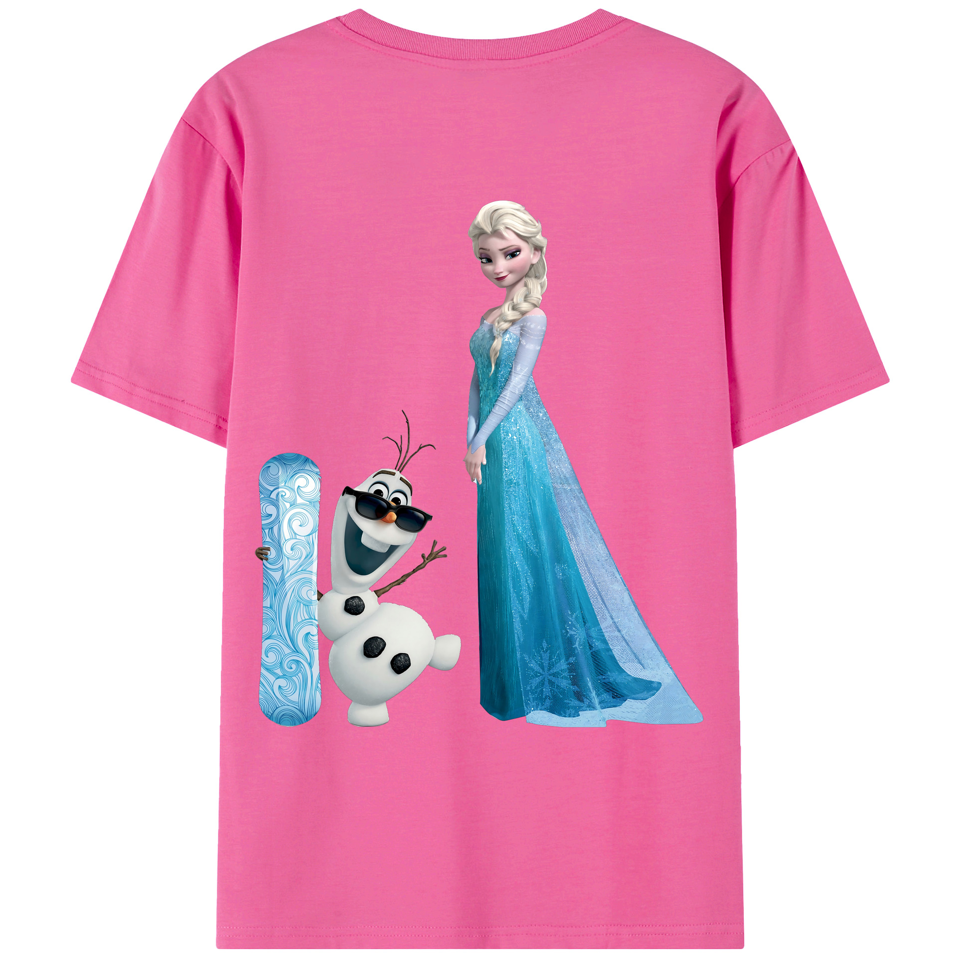 （画像用） アナと雪の女王 アンナ エルサ Frozen Anna Elsa レディース半袖Tシャツ(バックプリント)